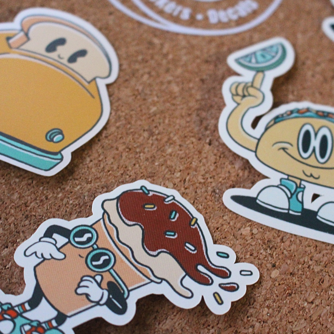 Pre-Made Die-Cut Retro Foodie Sticker Set