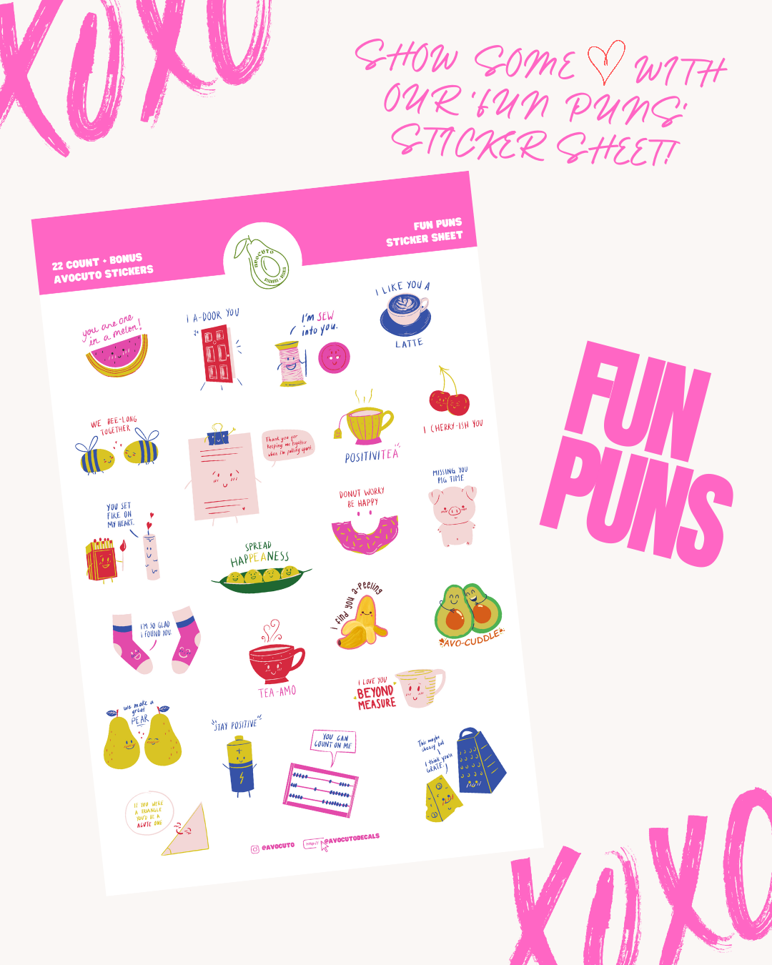 Pre-Made Fun Puns Sticker Sheet