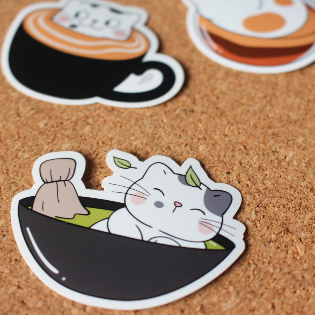 Pre-Made Die-Cut Neko-chan Sticker Set
