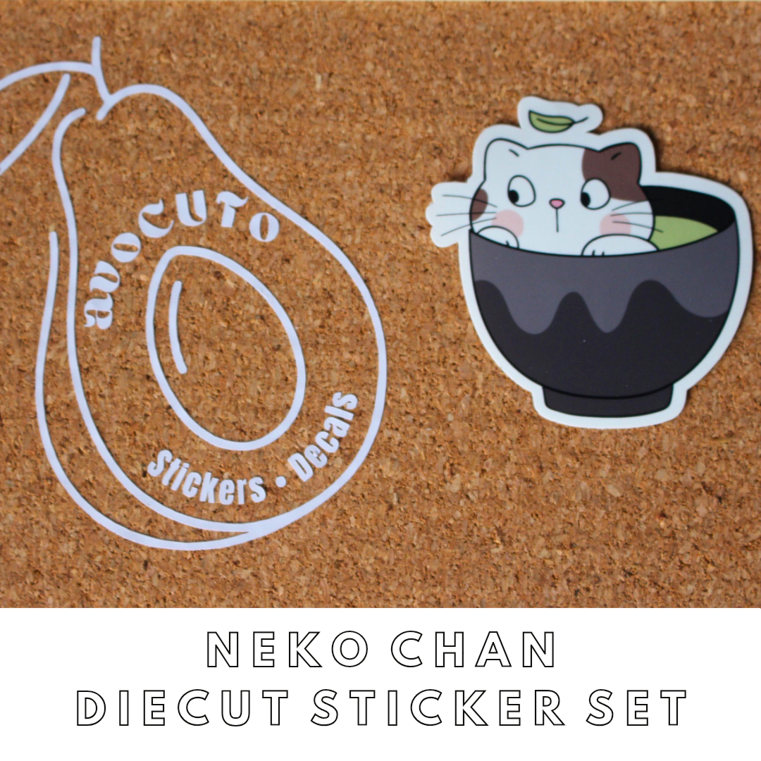Pre-Made Die-Cut Neko-chan Sticker Set