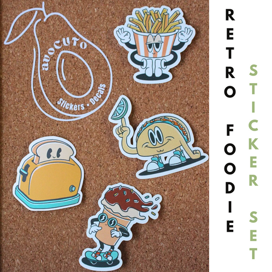 Pre-Made Die-Cut Retro Foodie Sticker Set