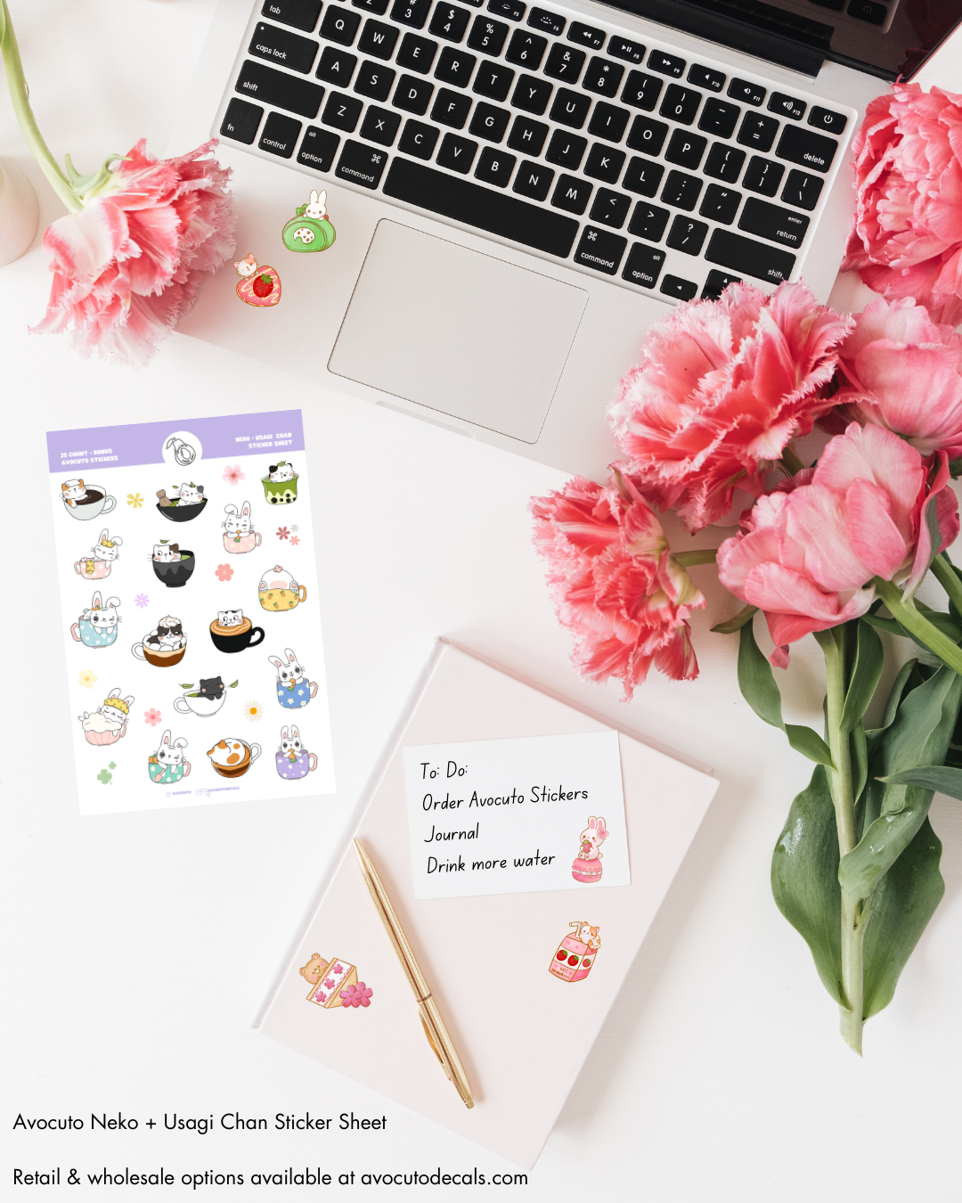 Pre-Made Neko + Usagi Chan Sticker Sheet