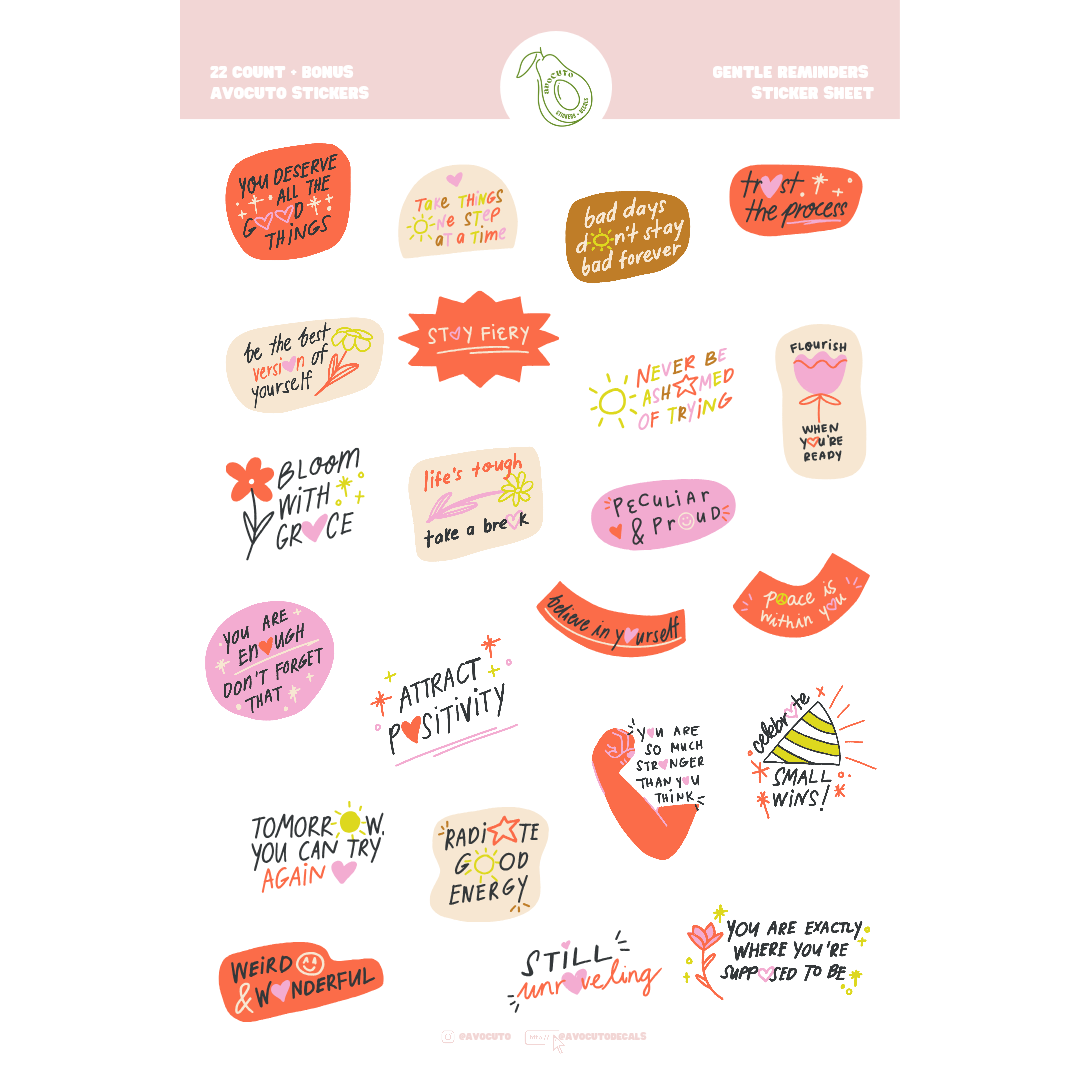Pre-Made Gentle Reminders Sticker Sheet