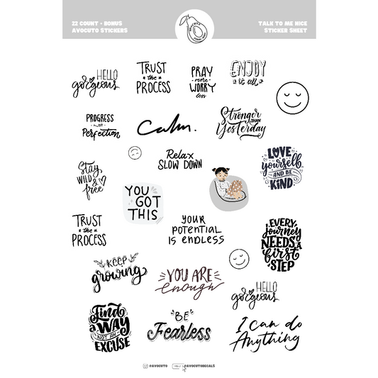 Pre-Made Talk To Me Nice Sticker Sheet