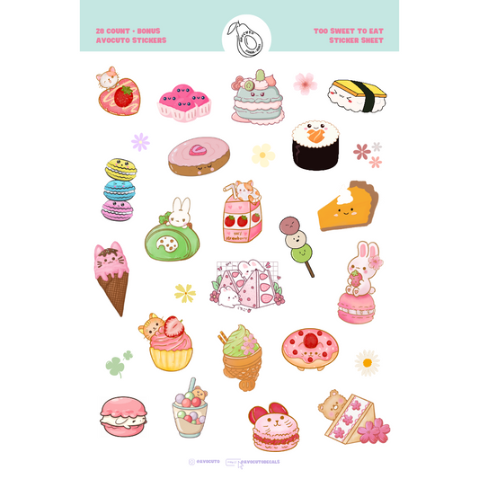 Pre-Made Too Sweet To Eat Sticker Sheet